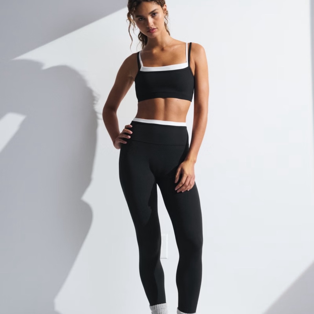 Abercrombie Black and White Sports Bra